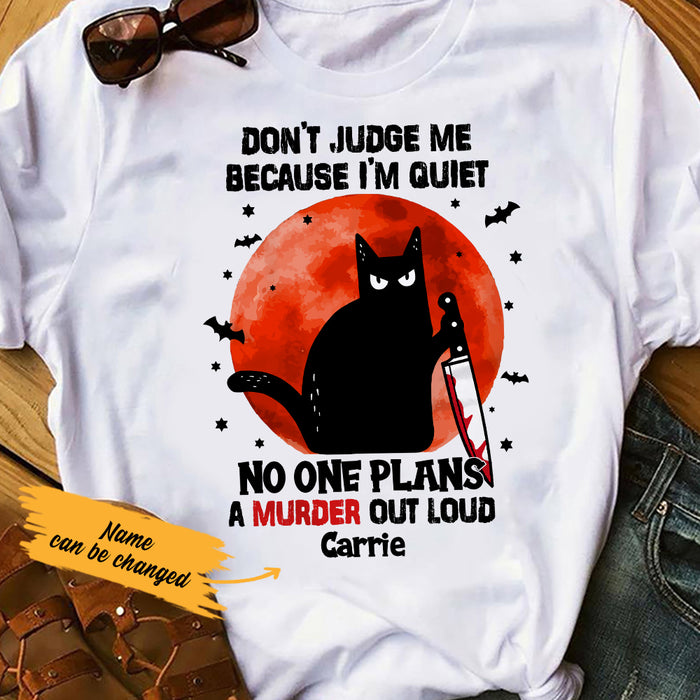 Personalized Halloween Black Cat Murderer T Shirt JL202 95O36 1