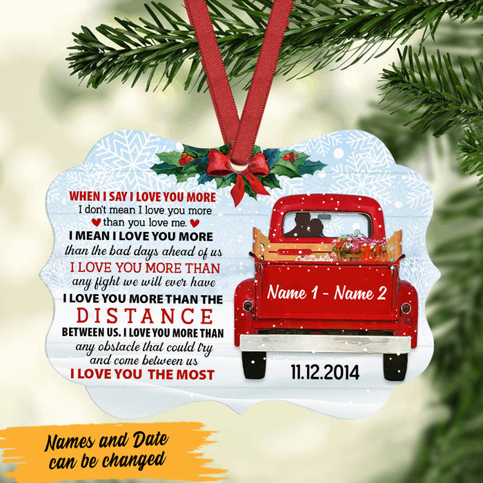 Personalized Love Couple Red Truck Christmas Benelux Ornament NB129 87O47 1
