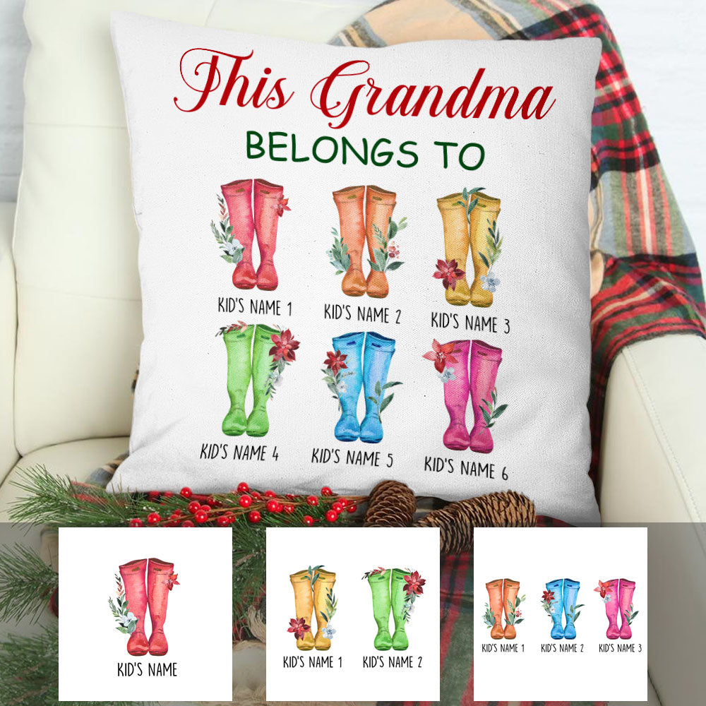 Personalized Grandma Belongs To Christmas Boots  Pillow SB254 65O53