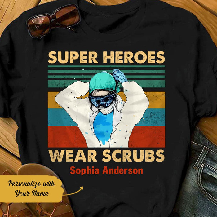 Personalized Nurse Super Heroes Vintage T Shirt JN242 30O58 1