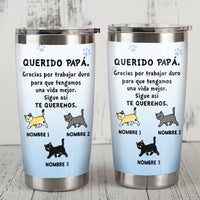 Personalized Cat Dad Spanish Papá Gato Steel Tumbler AP1511 95O58 thumb 1