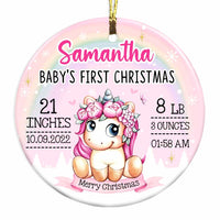 Personalized Unicorn Baby First Christmas Circle Ornament SB101 32O47 thumb 1