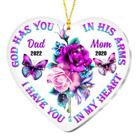 Personalized Mom Dad Memo Butterflies Heart Ornament SB102 23O53 thumb 1