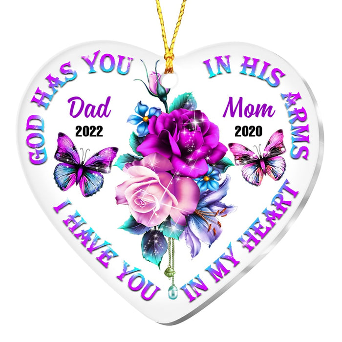 Personalized Mom Dad Memo Butterflies Heart Ornament SB102 23O53 1
