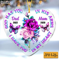 Personalized Mom Dad Memo Butterflies Heart Ornament SB102 23O53 thumb 1