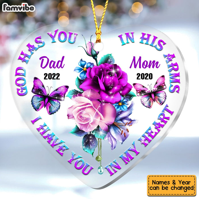 Personalized Mom Dad Memo Butterflies Heart Ornament SB102 23O53 1