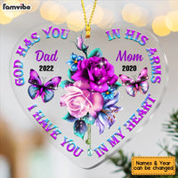 Personalized Mom Dad Memo Butterflies Heart Ornament SB102 23O53 thumb 1