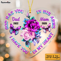 Personalized Mom Dad Memo Butterflies Heart Ornament SB102 23O53 thumb 1