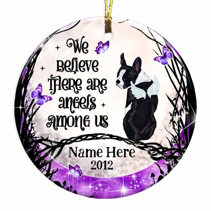 Personalized Dog Memo Angels Among Us Circle Ornament SB101 23O47 1