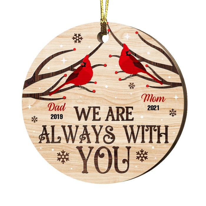 Personalized Cardinal Memo I Am Always With You Circle Ornament Circle Ornament SB124 30O53 1