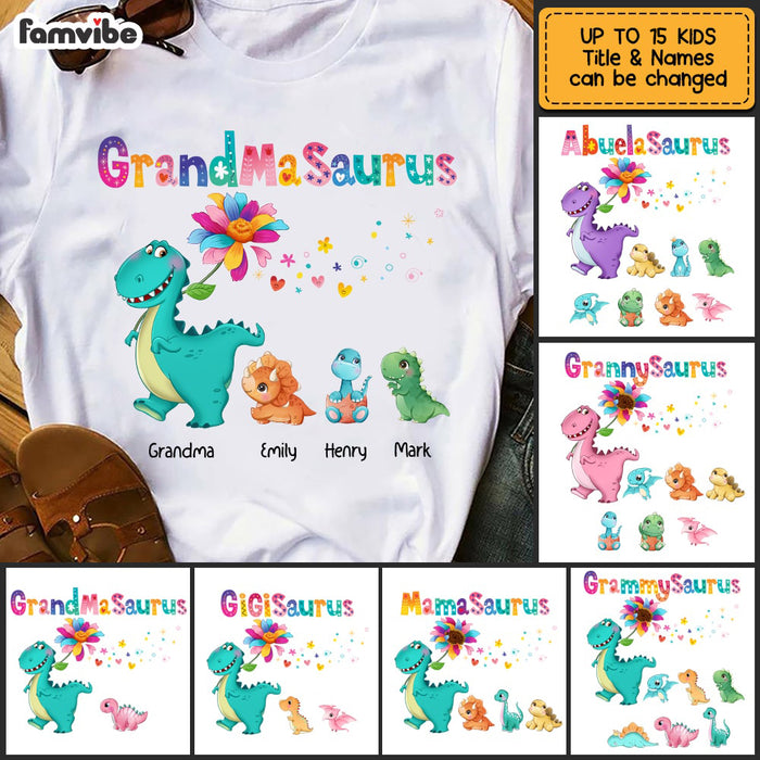 Personalized Grandmasaurus Colorful Flower Shirt - Hoodie - Sweatshirt SB122 30O53 1
