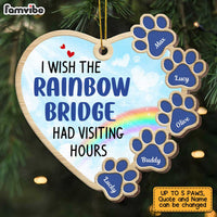 Personalized I Wish Rainbow Bridge Had Visiting Hours Pet Memo Heart Ornament SB131 58O47 thumb 1