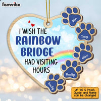 Personalized I Wish Rainbow Bridge Had Visiting Hours Pet Memo Heart Ornament SB131 58O47 thumb 1