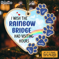 Personalized I Wish Rainbow Bridge Had Visiting Hours Pet Memo Heart Ornament SB131 58O47 thumb 1