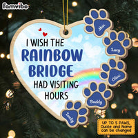 Personalized I Wish Rainbow Bridge Had Visiting Hours Pet Memo Heart Ornament SB131 58O47 thumb 1