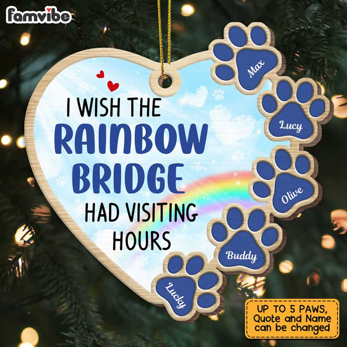 Personalized I Wish Rainbow Bridge Had Visiting Hours Pet Memo Heart Ornament SB131 58O47 1