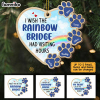 Personalized I Wish Rainbow Bridge Had Visiting Hours Pet Memo Heart Ornament SB131 58O47 thumb 1