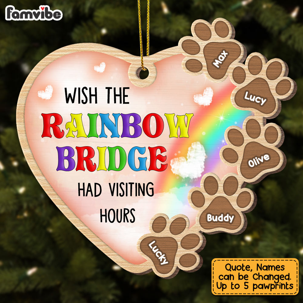 Personalized Rainbow Bridge Dog Memo Heart Ornament SB132 58O28 Primary Mockup