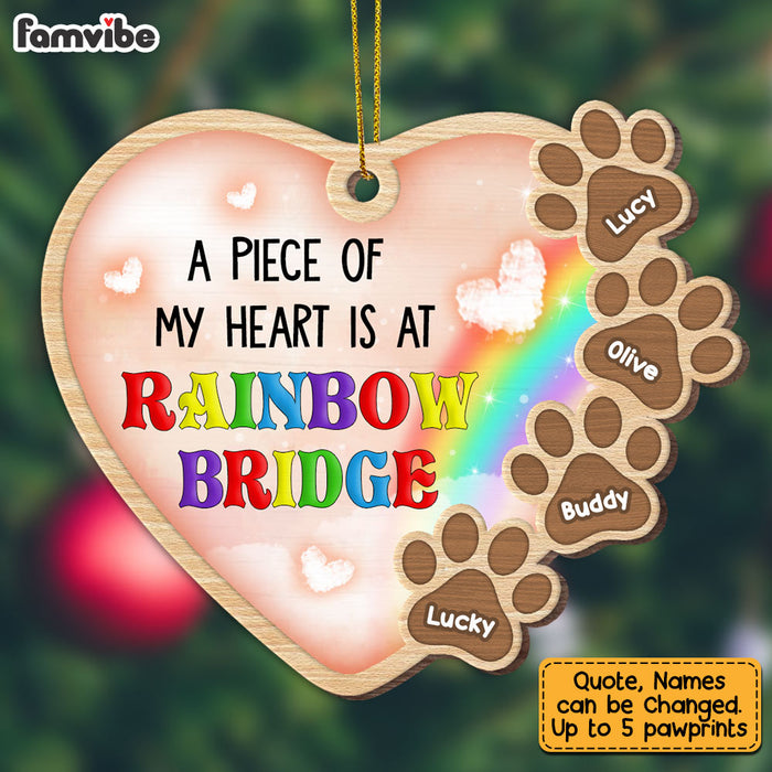 Personalized Rainbow Bridge Dog Memo Heart Ornament SB132 58O28 1