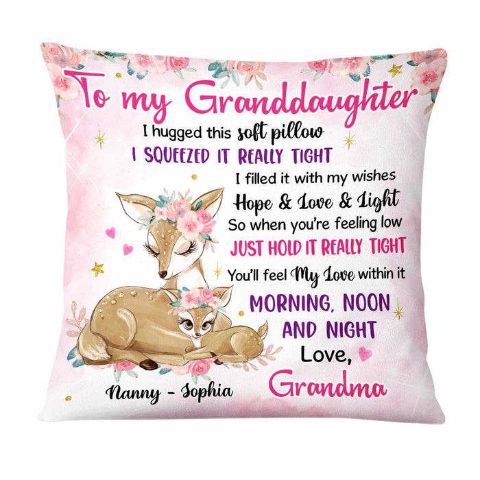 Personalized Granddaughter Deer Hug This Pillow SB132 85O47 1