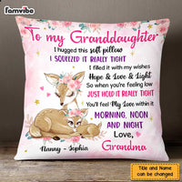 Personalized Granddaughter Deer Hug This Pillow SB132 85O47 thumb 1