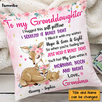 Personalized Granddaughter Deer Hug This Pillow SB132 85O47 thumb 1
