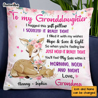 Personalized Granddaughter Deer Hug This Pillow SB132 85O47 thumb 1