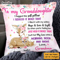 Personalized Granddaughter Deer Hug This Pillow SB132 85O47 thumb 1