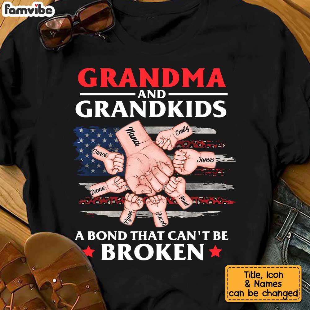 Personalized Grandma A Bond Can't Be Broken Shirt SB134 30O34 Primary Mockup