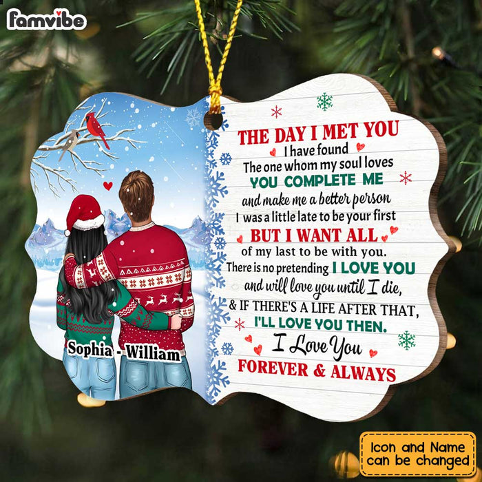 Personalized Couple The Day I Met You Christmas Benelux Ornament SB141 30O47 1