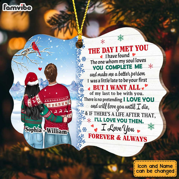 Personalized Couple The Day I Met You Christmas Benelux Ornament SB141 30O47 1