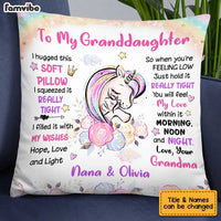Personalized Granddaughter Unicorn Hug This Pillow SB142 85O34 thumb 1
