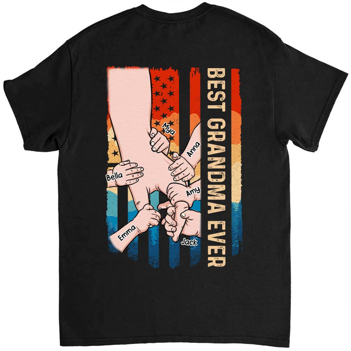 Personalized Fist Bump Grandma Vintage Shirt - Hoodie - Sweatshirt SB141 58O47 1