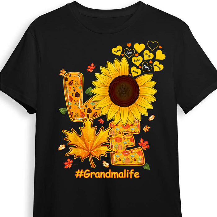 Personalized Love Grandma Life Sunflower Fall Season Shirt - Hoodie - Sweatshirt SB151 58O53 1