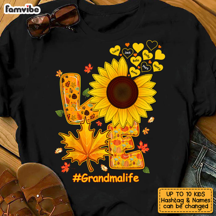 Personalized Love Grandma Life Sunflower Fall Season Shirt - Hoodie - Sweatshirt SB151 58O53 1