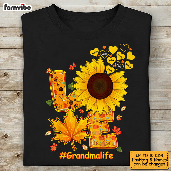 Personalized Love Grandma Life Sunflower Fall Season Shirt - Hoodie - Sweatshirt SB151 58O53 1