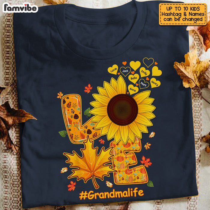Personalized Love Grandma Life Sunflower Fall Season Shirt - Hoodie - Sweatshirt SB151 58O53 1