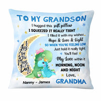 Personalized Grandson Dinorsaur Hug This Pillow SB154 85O47 thumb 1