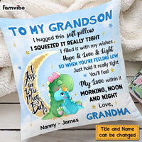 Personalized Grandson Dinorsaur Hug This Pillow SB154 85O47 thumb 1