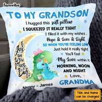Personalized Grandson Dinorsaur Hug This Pillow SB154 85O47 thumb 1