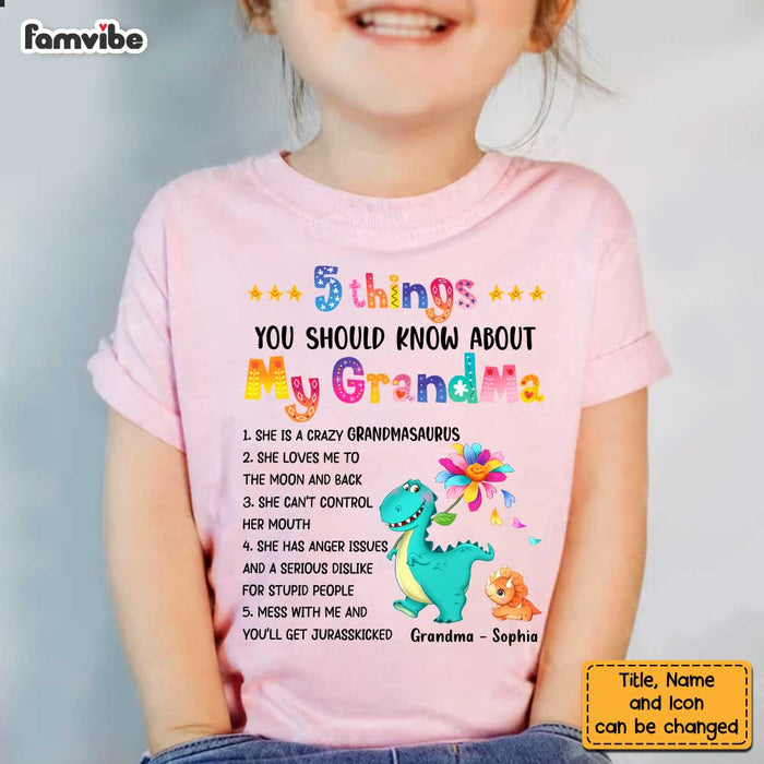 Personalized Mimisaurus Granddaughter Kid T Shirt SB153 30O47 1