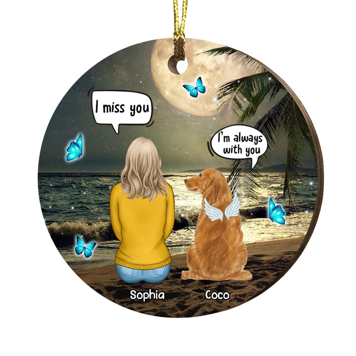 Personalized Memo Dog Loss Bereavement Beach View Circle Ornament SB161 58O53 1