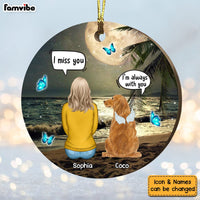 Personalized Memo Dog Loss Bereavement Beach View Circle Ornament SB161 58O53 thumb 1