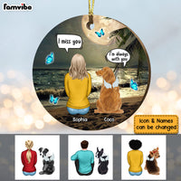Personalized Memo Dog Loss Bereavement Beach View Circle Ornament SB161 58O53 thumb 1