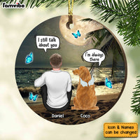 Personalized Memo Dog Loss Bereavement Beach View Circle Ornament SB161 58O53 thumb 1