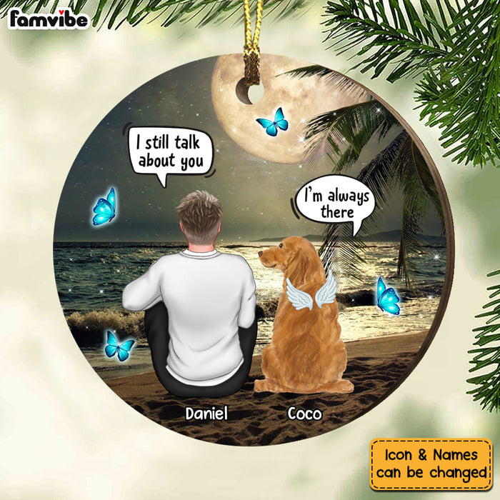 Personalized Memo Dog Loss Bereavement Beach View Circle Ornament SB161 58O53 1