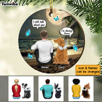 Personalized Memo Dog Loss Bereavement Beach View Circle Ornament SB161 58O53 thumb 1