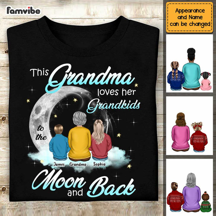 Personalized This Grandma Loves Her Grandkids To The Moon And Back Shirt - Hoodie - Sweatshirt SB162 58O47 1