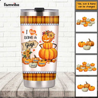 Personalized Fall Grandma Pumpkin Steel Tumbler SB165 30O47 thumb 1