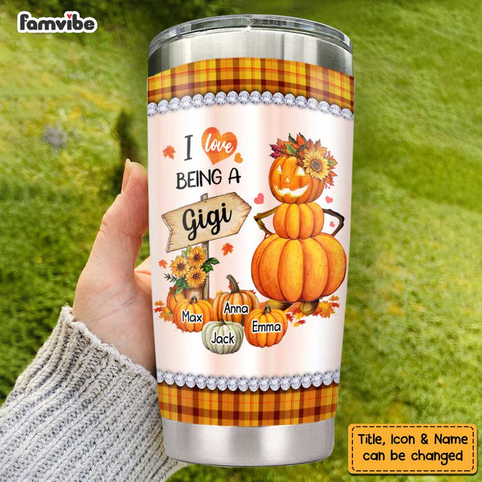 Personalized Fall Grandma Pumpkin Steel Tumbler SB165 30O47 1